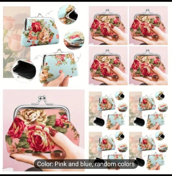 Ten Rose Flower Antique Coin Purses, Fabric, Hand Wash or Professional Dry Clean, for Daily Use, Wedding Parties and Party Favors