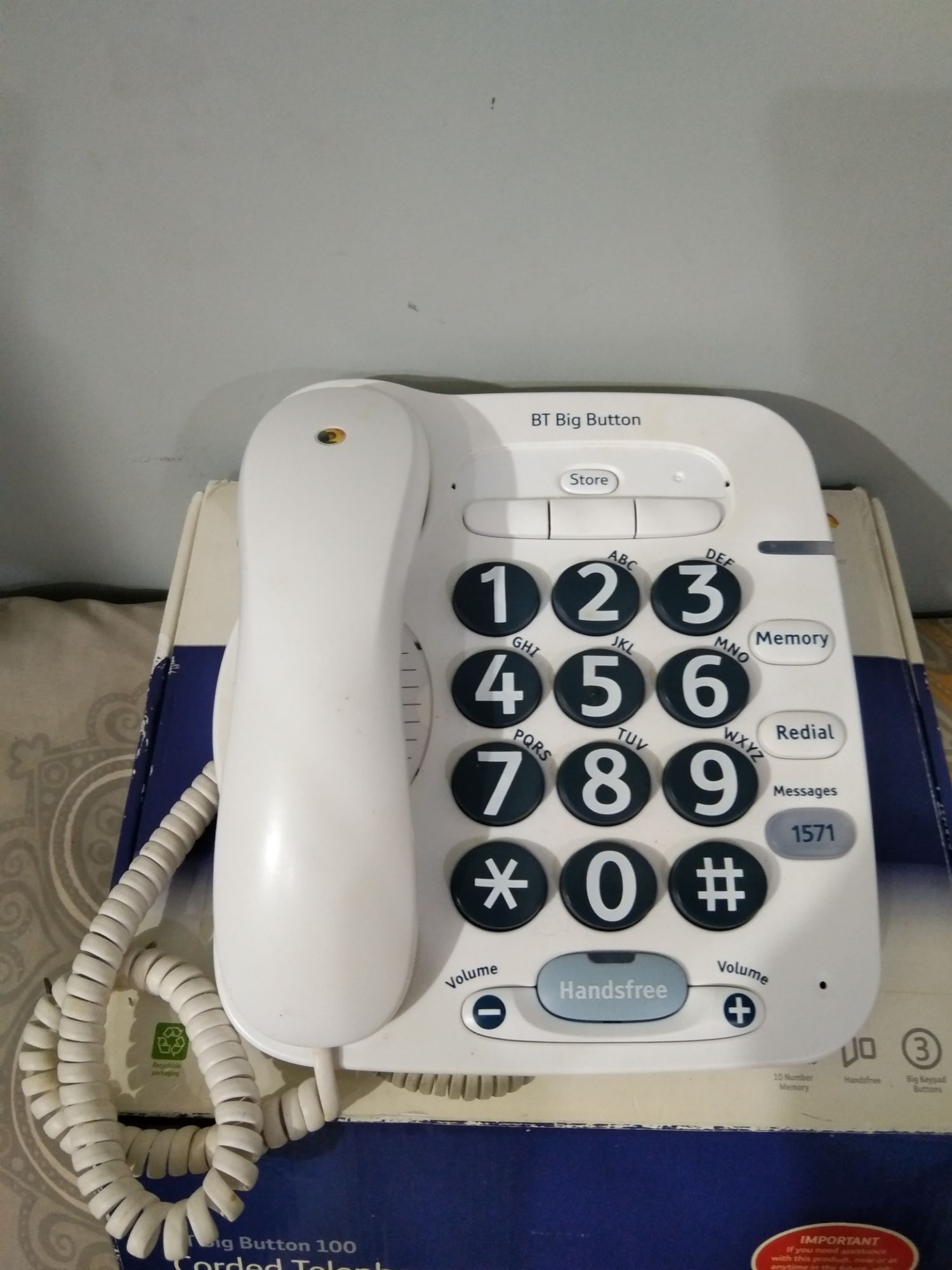 BT Big Button 100 Single Line Corded Phone | Daraz.pk