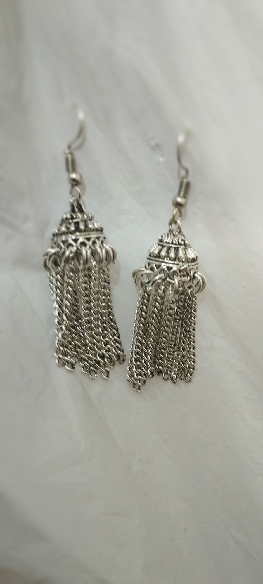 1 pair round earrings drop earrings jhumka earrings for girls party wear silver