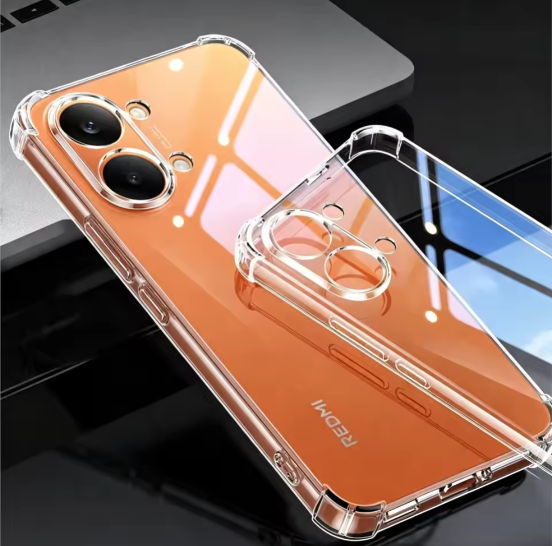 Xiaomi Redmi Turbo 5 Max Phone Case Transparent TPU Four-Corner Silicone Protective Case Soft Case