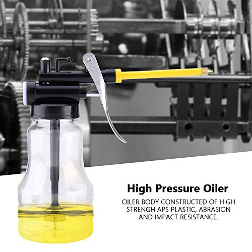 Oiler Lubricator Machine Oil Pump 200ml Transparent Plastic Bottle Pot Refueling Pot Injector Tool Grease Gun with 150mm Mouth