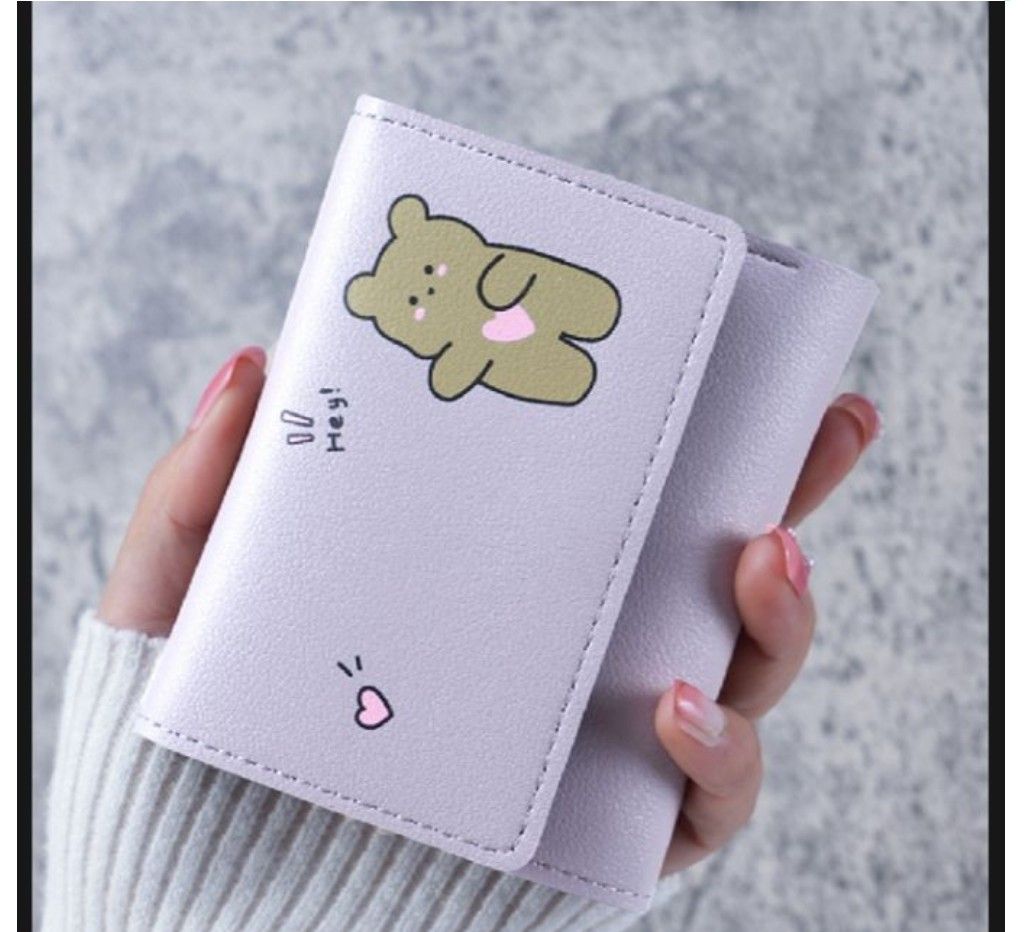 Hajvery Purse for Women All-Season PU Leather Cute Tri-Fold Multi-Card Wallet