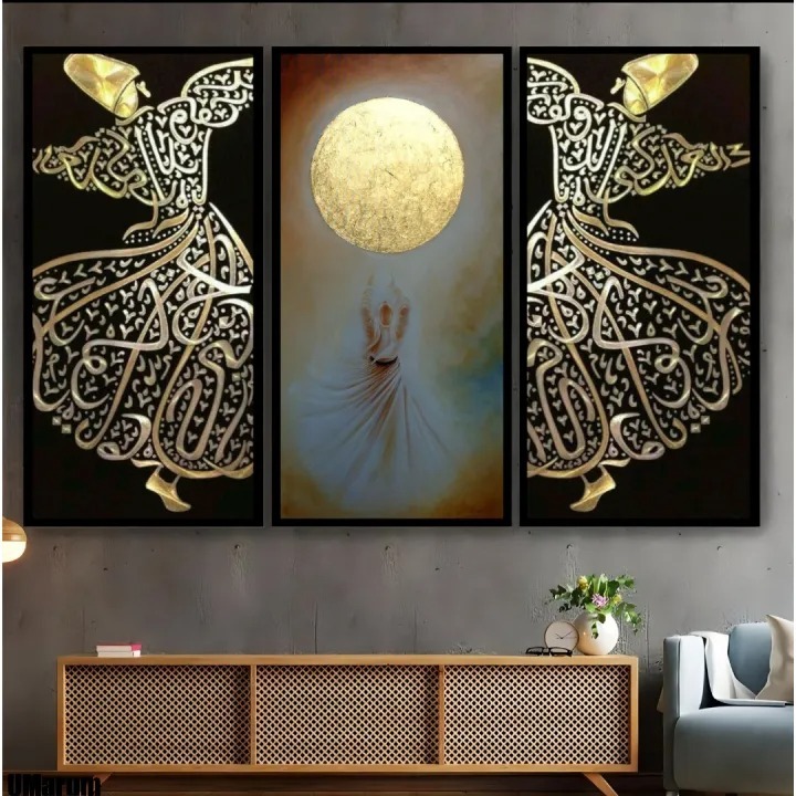 Set of 3 Islamic Sufistic, Mystic Wall Art