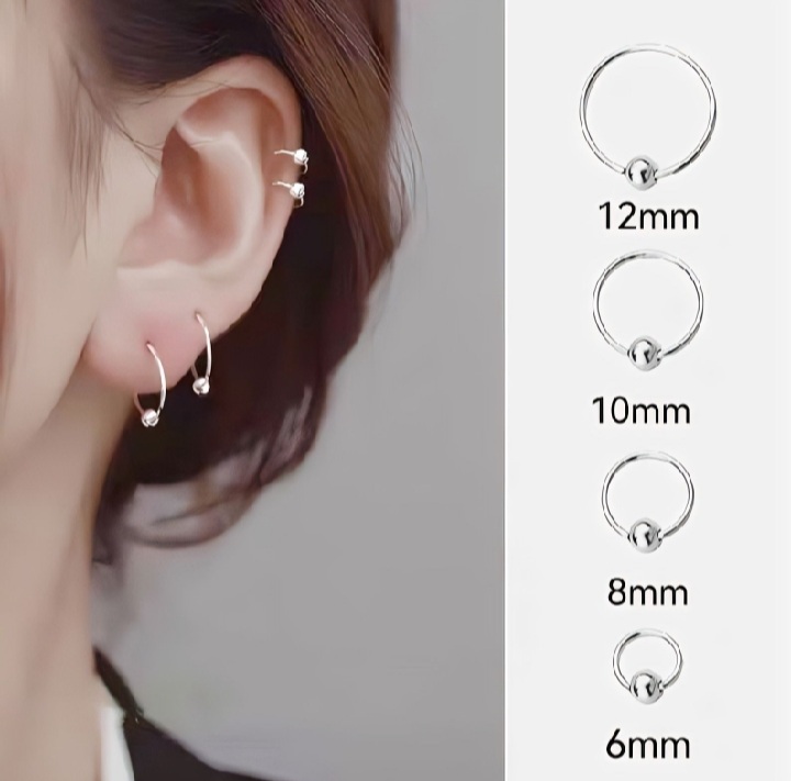 5 Pcs Set – 100% Real Chandi 925 Silver Hoop Earrings (Baliya) for Girls and Women by CxN – Traditional Handmade Jewelry – Lightweight, Skin Friendly – Perfect for Eid, Wedding, Daily Wear & Gifting – Elegant Silver Eartops