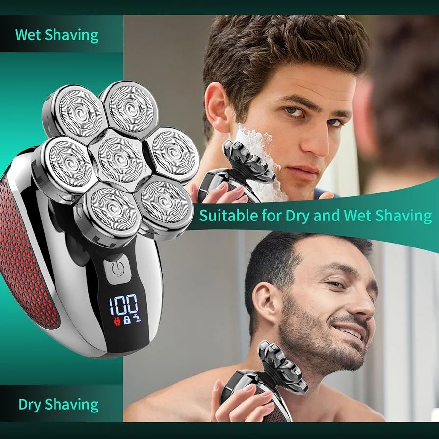 5 in 1 Electric Shavers Grooming Kit:5-in-1 electric head shaver for ...