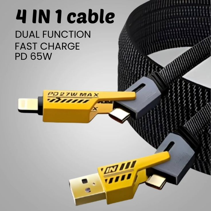 Usb To Type C Pd Charging Cable Nylon Braided C To C C To Lightning Usb A To C And Usb A To Lightning Durable Design Fast Charging And Data Sync For Multiple Devices 4 in 1 65 Watt