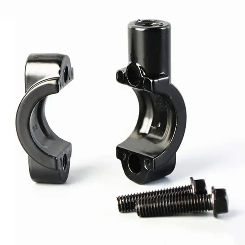 General 22-25mm Handlebar 10-8mm Thread Universal Motorcycle Mirror Mount Clamp Rear View Mirror Holder Adapter Black Clamp Base