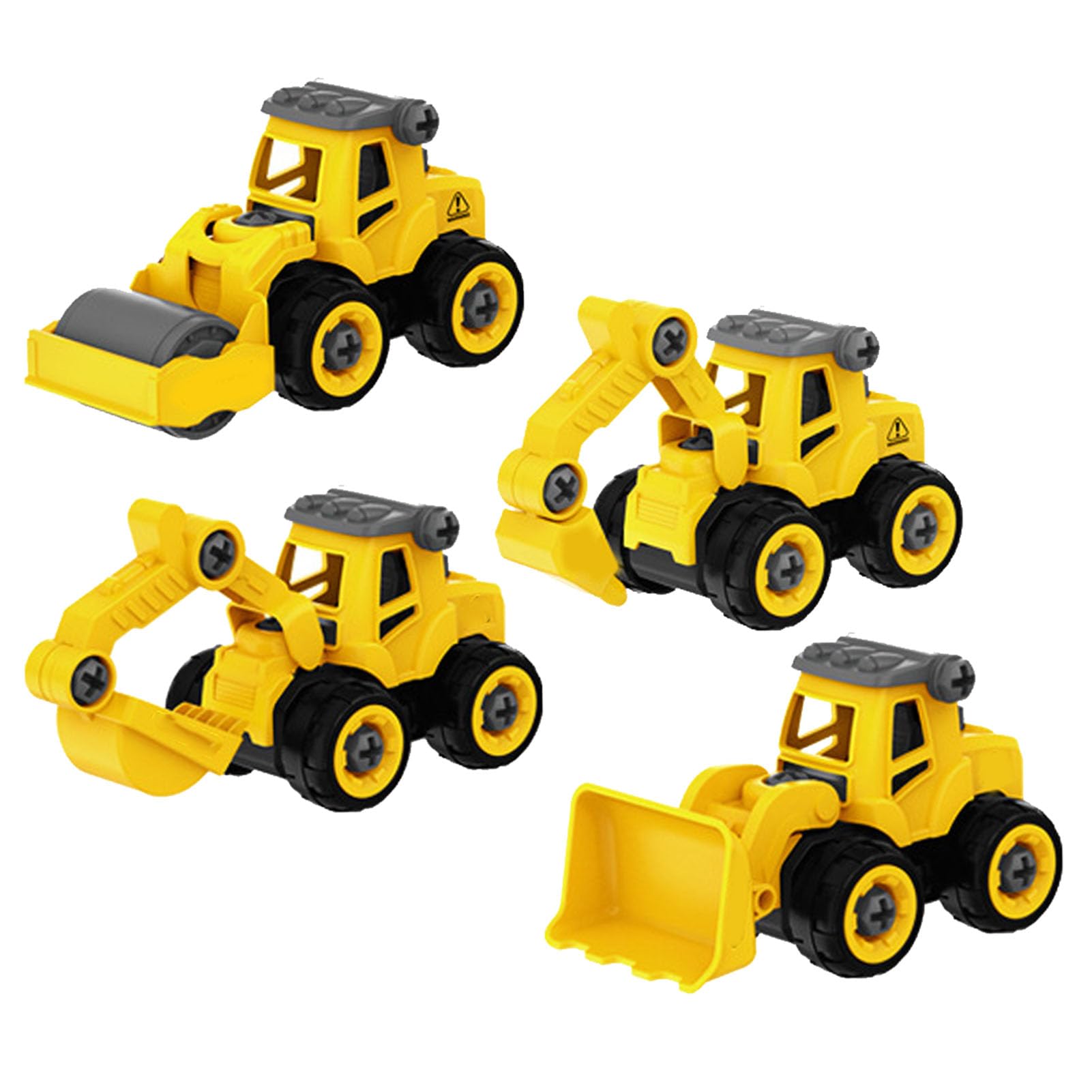 4 in 1 Construction Vehicles Truck Toys Set Take Apart Educational Portable Engineering Toys Playset for Kids