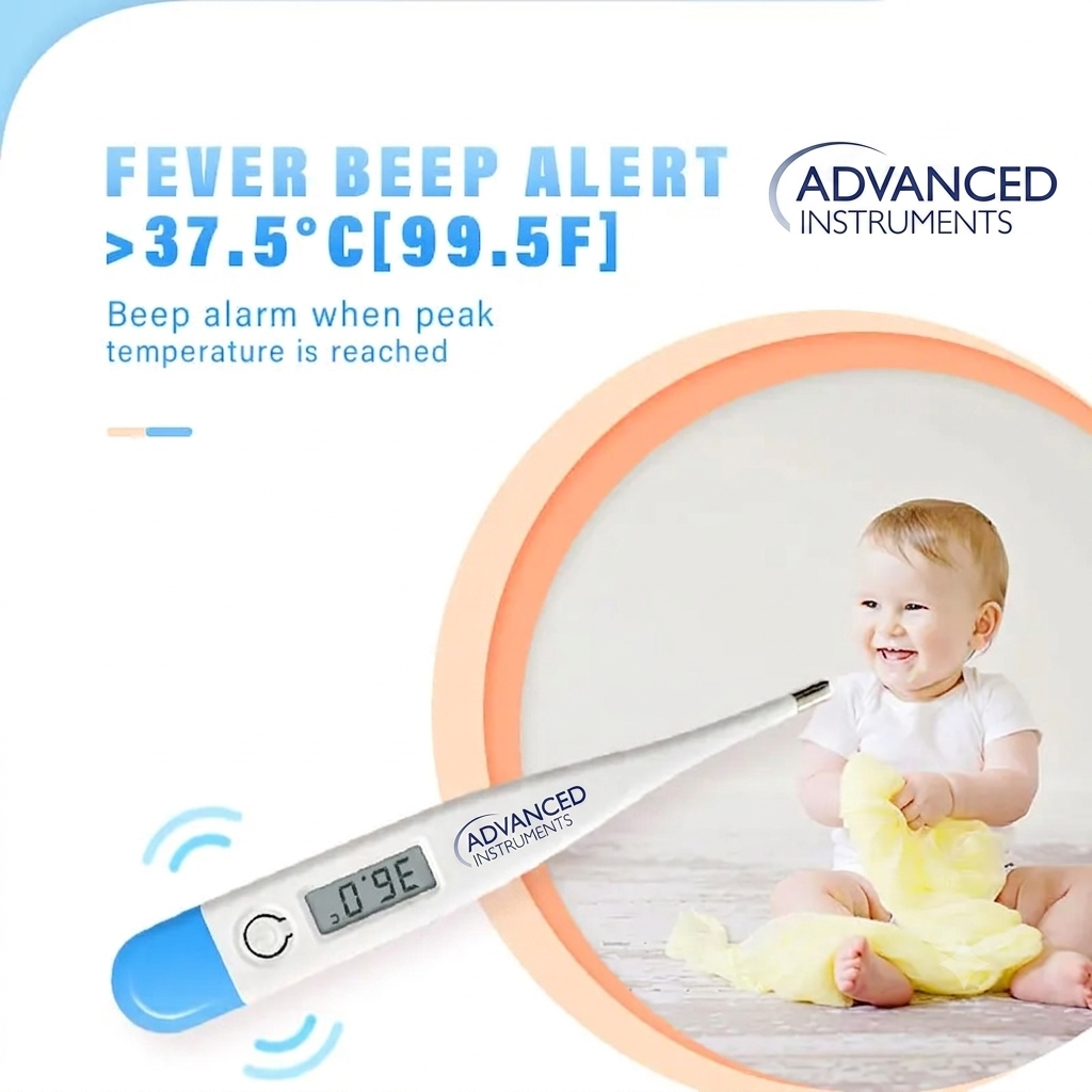 Advanced Digital Thermometer for Adults Digital Oral Thermometer for Fever  Medical Thermometer, Highly Accurate and Fast, Easy to Use, Fast Reading. Detect Fever Quickly - Oral Armpit and Rectal Thermometer for Babies Children and Adults