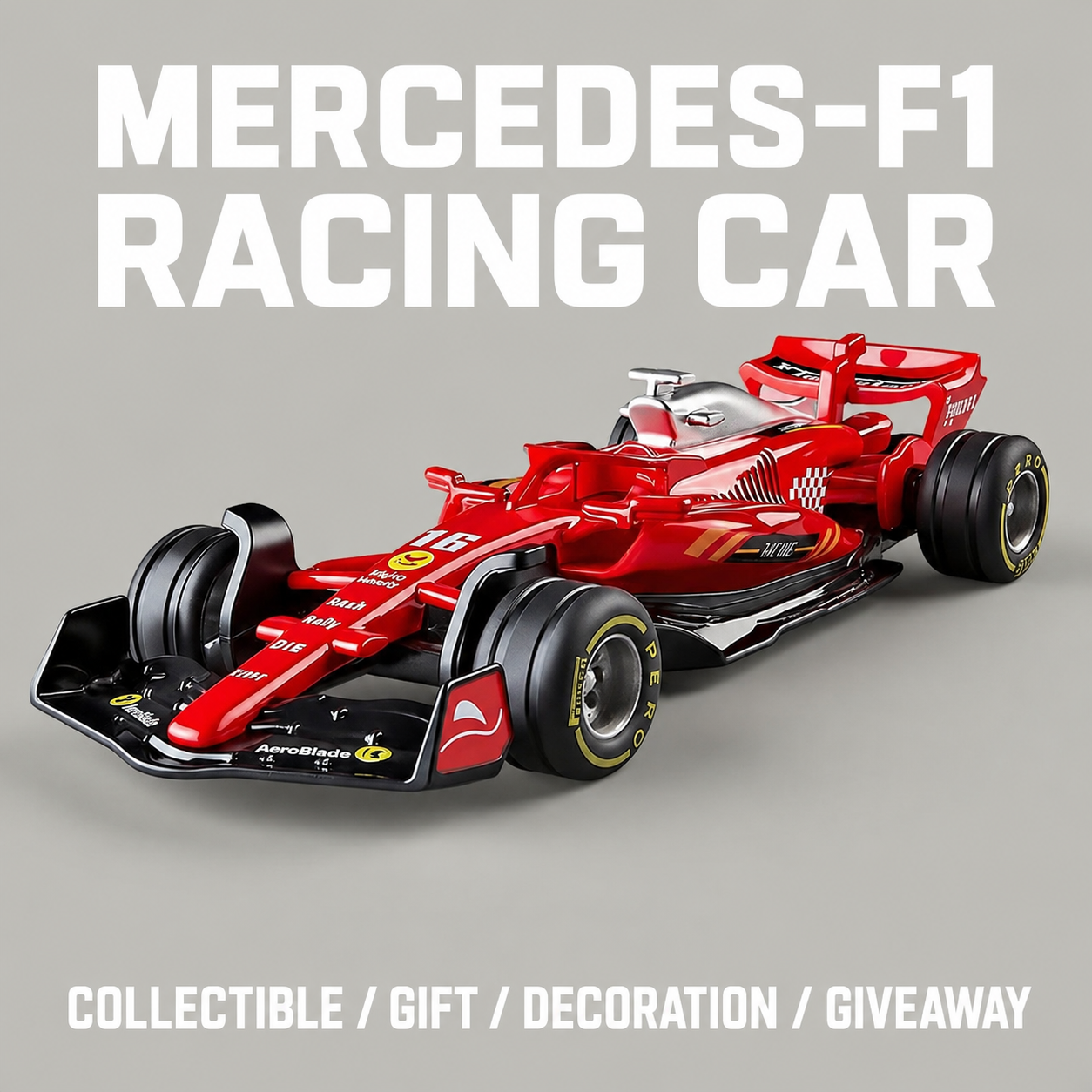 1:43 Diecast Formula 1 Racing Car #16  Metal Alloy Vehicle Model Mini Toy Desktop Decoration Birthday  for Boys