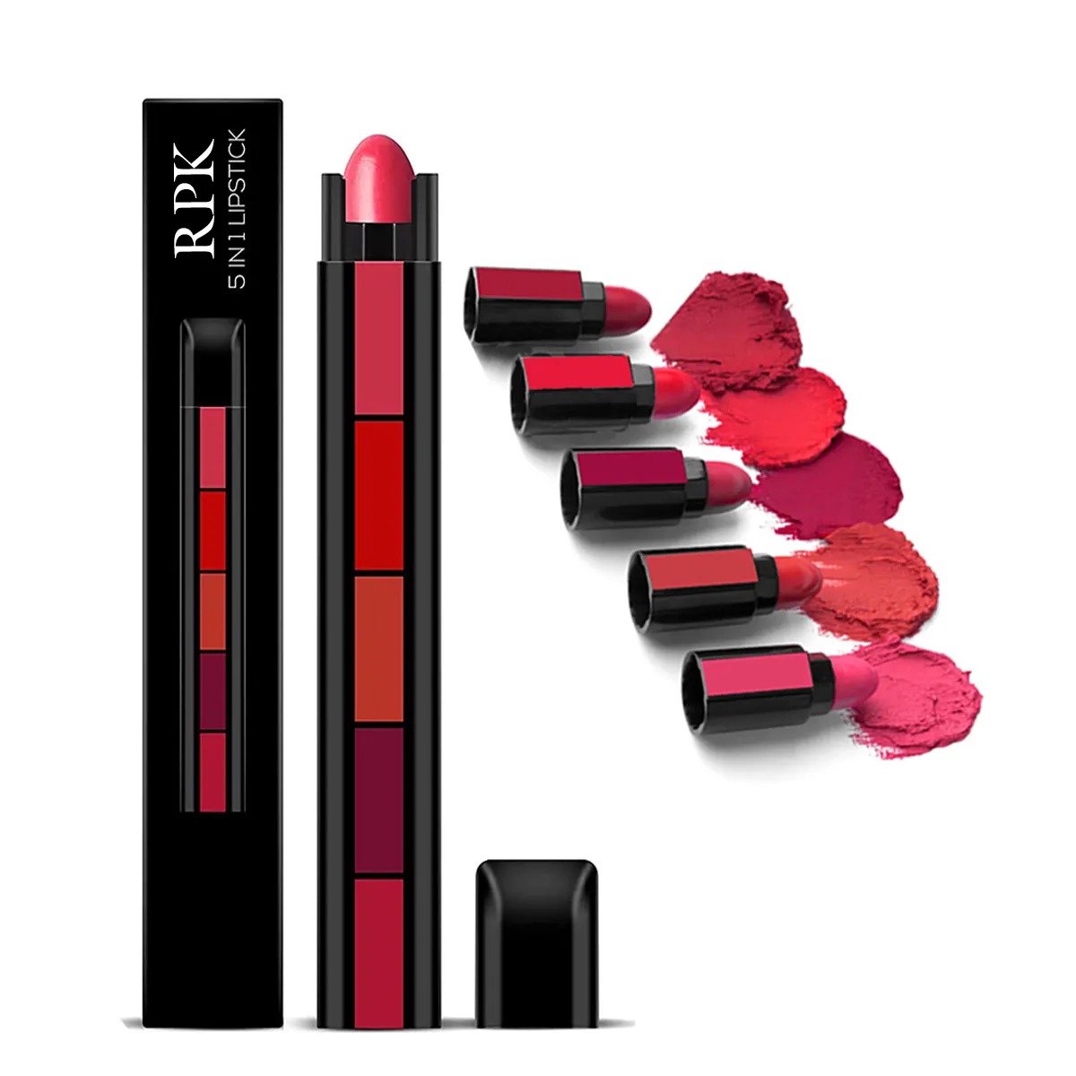 5 in 1 Matte Lipstick Set – Waterproof, Long Lasting, Non-Fading Lipsticks – Random Shades – Compact & Travel-Friendly
