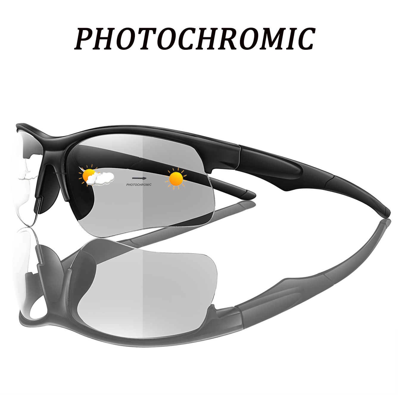 LOISRUBY Photochromic Sunglasses for Men And Women Outdoor MTB Bicycle Cycling Running Windproof Sports Eyewear Bike Goggles