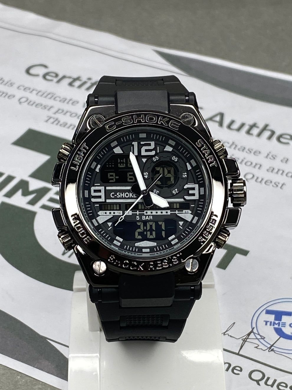 Men’s Sports Watch – Analog Digital Dual Display – Shock Resistant Military Outdoor Wrist Watch