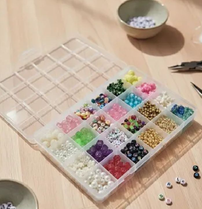 Beads Set for Jewelry Making â€“ DIY Craft Kit for Bracelets, Necklaces & Earrings (8x7.5 Inches)