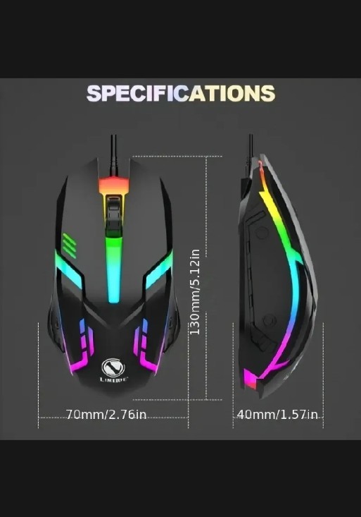 Rgb wired gaming mouse with 7 colours light good quality price in Pakistan