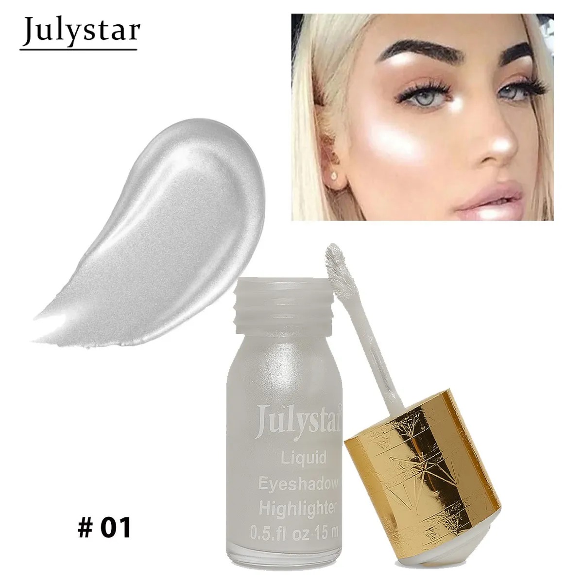 Julystar Liquid Eyeshadow Highlighter – 4 Shades | Long Lasting Shimmer Makeup for Eyes & Face