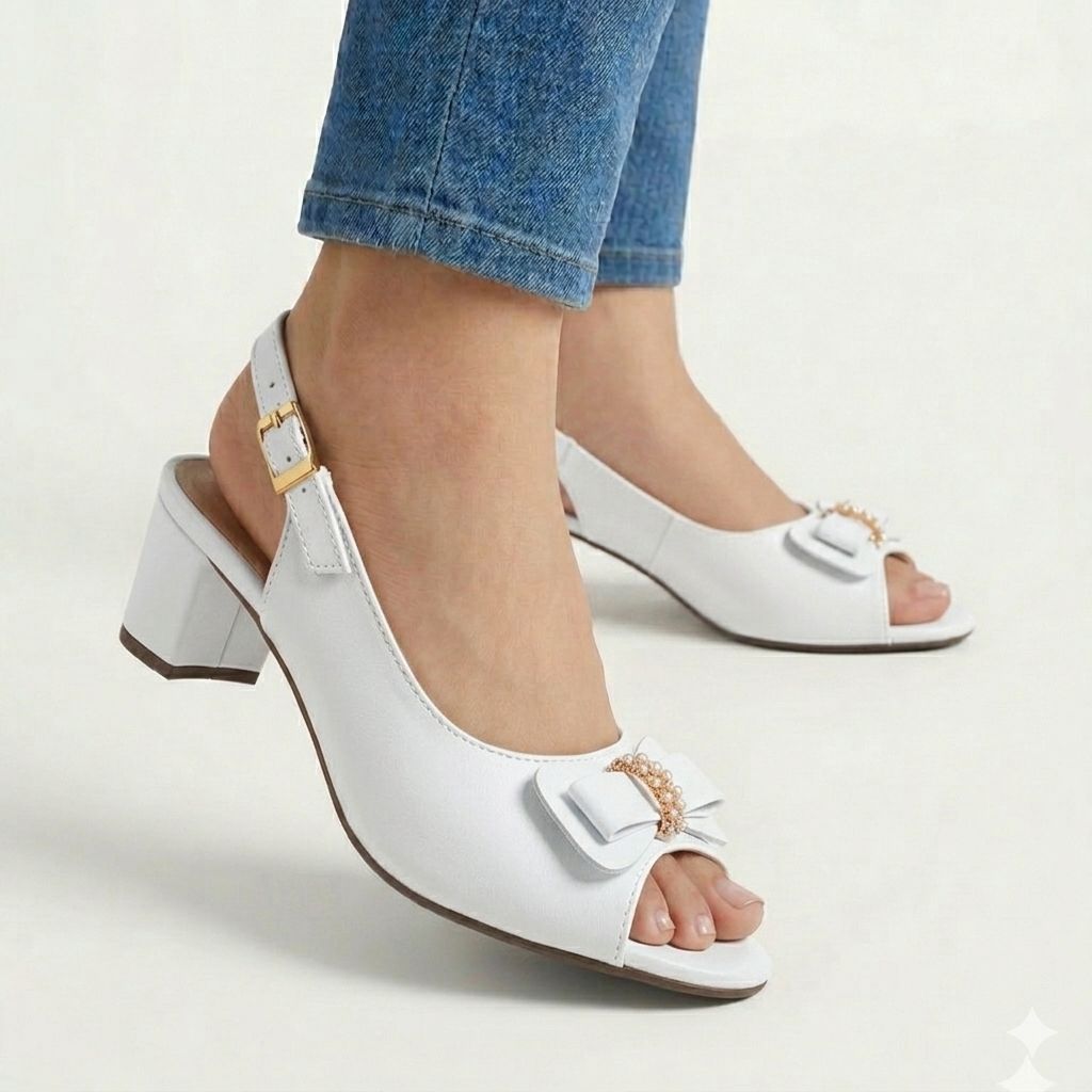 American Womens Bow Heel Layered Cowhide Thick Heel Women's Sandal Square Toe Leather Sandals Bow Shallow Heel