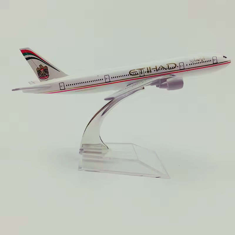 Etihad Airways Boeing 777 Airplane Model - 16CM Metal Alloy Diecast Aircraft 1:400 Scale with Stand