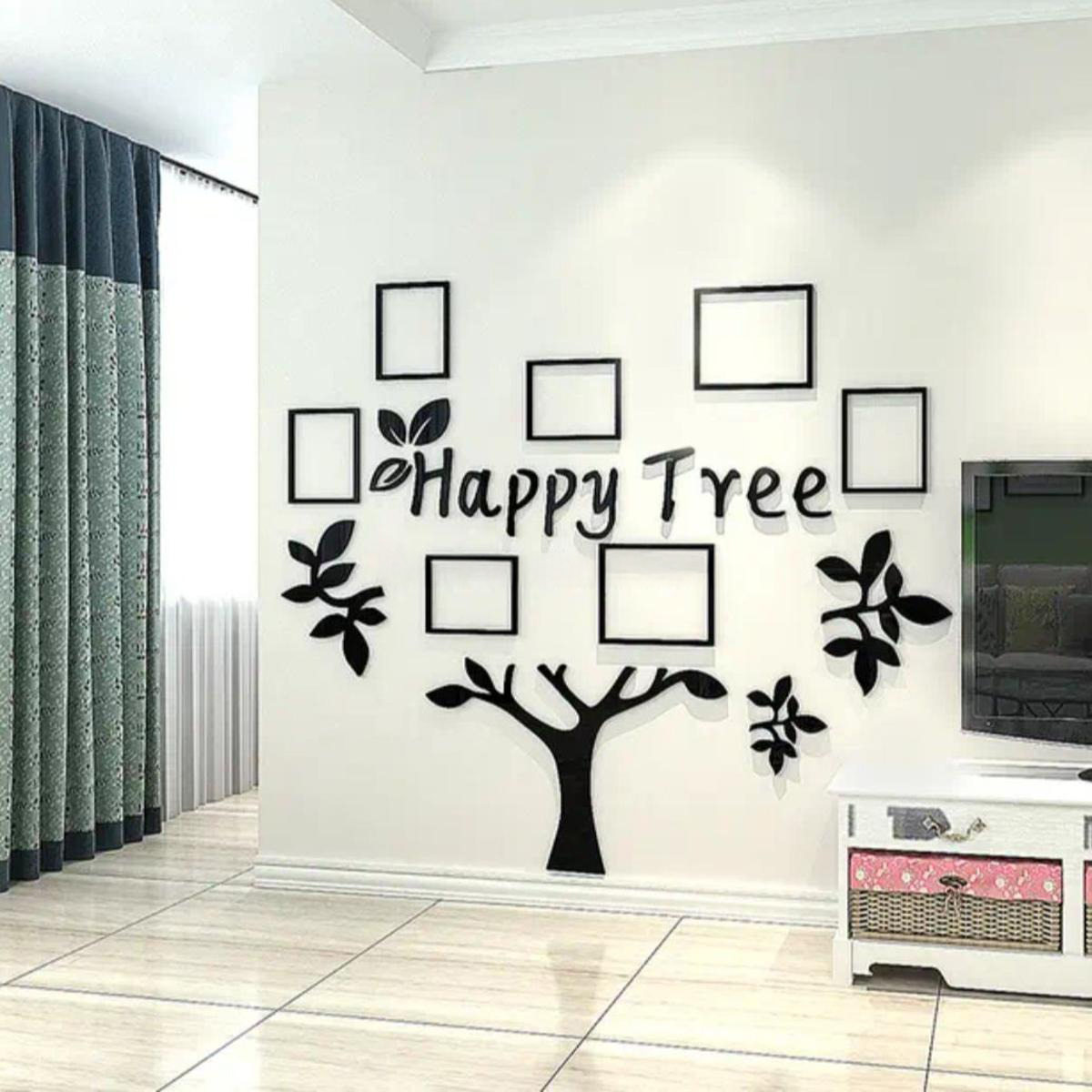 Family Tree Wooden Photo Frame Wall Decor 36x36 Inches