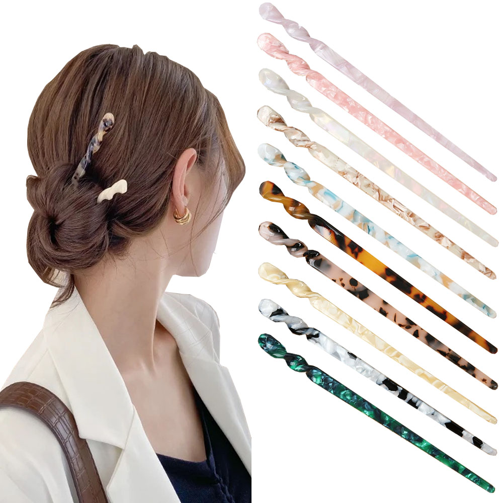 Chinese Style Hair Sticks Vintage Acetate Resin Chopstick Women Hairpins Hair Clip Pin Headwear Wedding Hair Jewelry Accessories