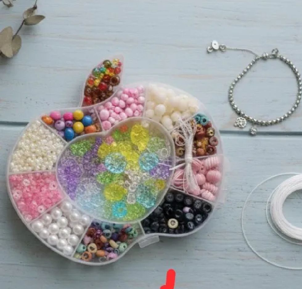 Beads Set for Jewelry Making â€“ DIY Craft Kit for Bracelets, Necklaces & Earrings (8x7.5 Inches)