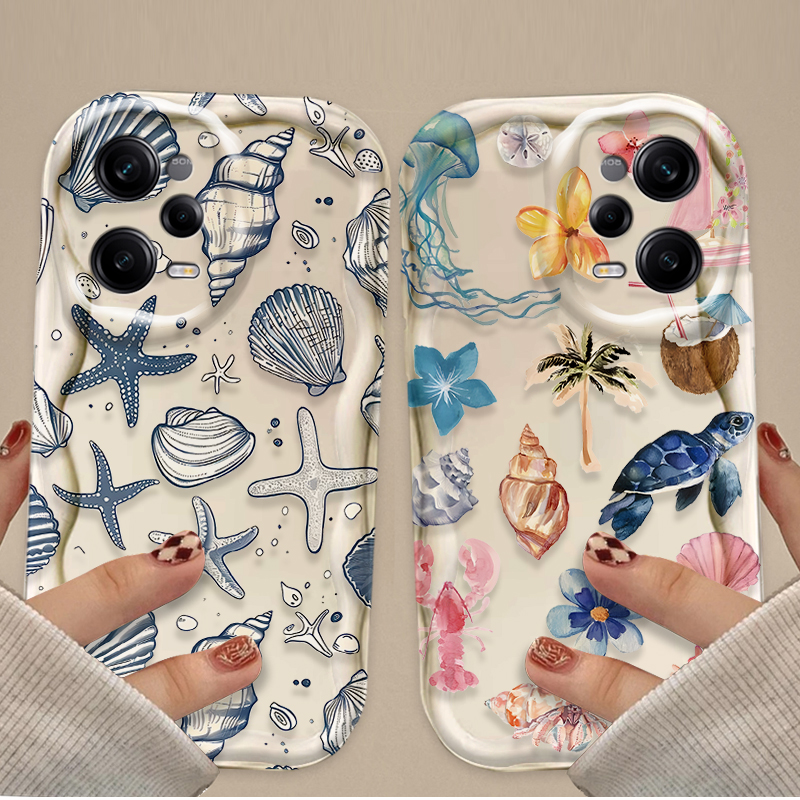 Colorful Marine Organism Soft Case for  Redmi Note 14 13 12 11 10 9 Pro Plus 14S 12S 11S 10S 9S Redmi 14C 14R 13C 12 4G 5G