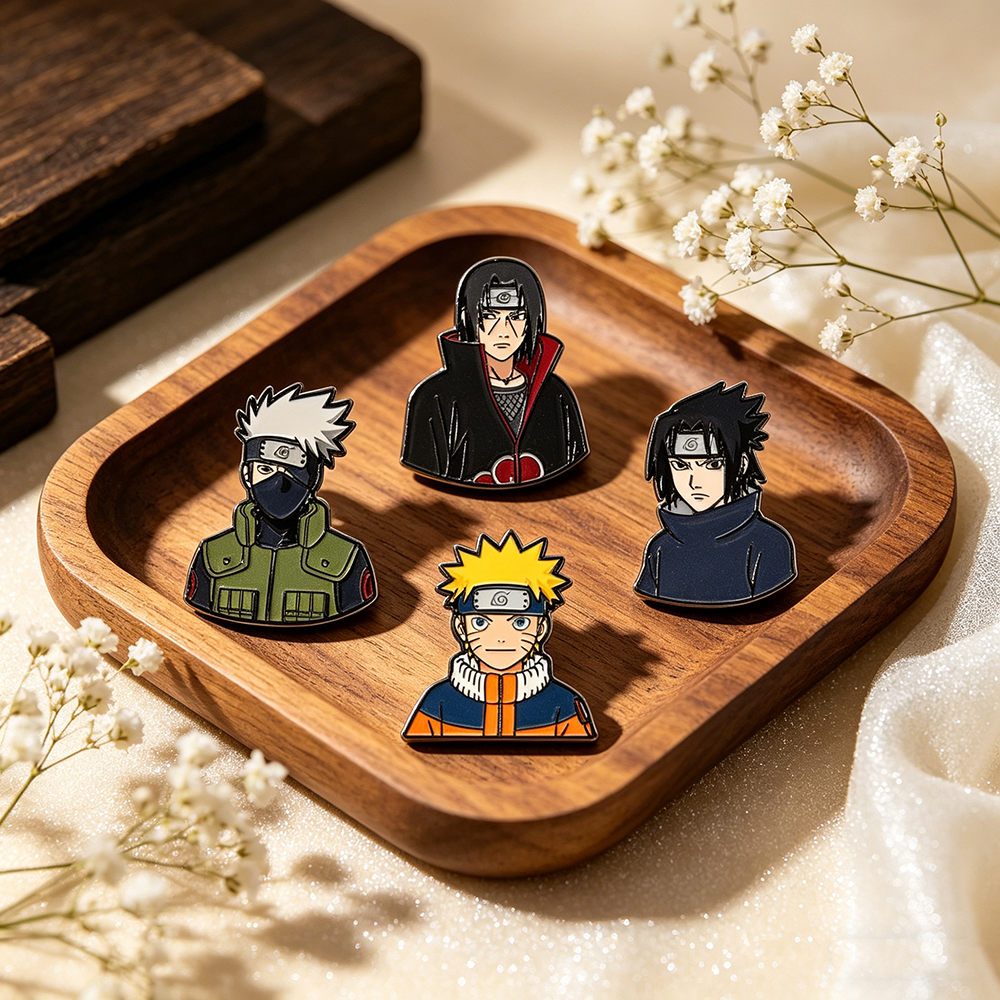 4pcs Anime Figure Enamel Pin Badges Cool Cartoon Brooches For Women Men Cosplay Accessories Fans  Toys For Backpack