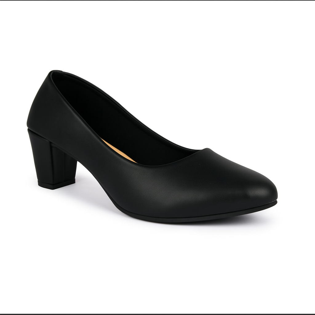 American Coat Shoes Block Heel Pumps for Women, Synthetic Leather