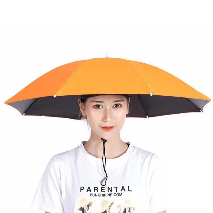 PATIKIL Umbrella Hat, 4 Pack 20 Inch Folding Sun Rain Cap Hands Free  Fishing Umbrella Hat for Golf Fishing Camping Outdoor, Camo