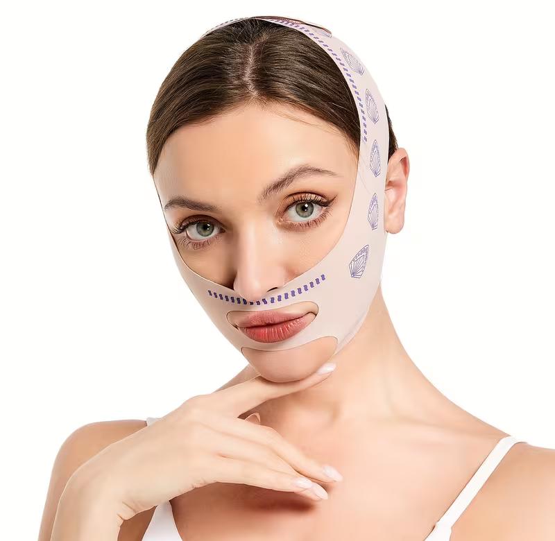 Women Facial Support Band – Adjustable Chin & Cheek Face Lift Strap V Line Beauty Belt