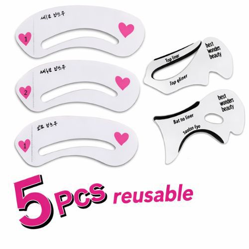 2/3/5/6 Pcs Eyeliner Stencils Winged Eyeliner Stencil Models Template Shaping Tools Eyebrows Template Card Eye Shadow Makeup Tool