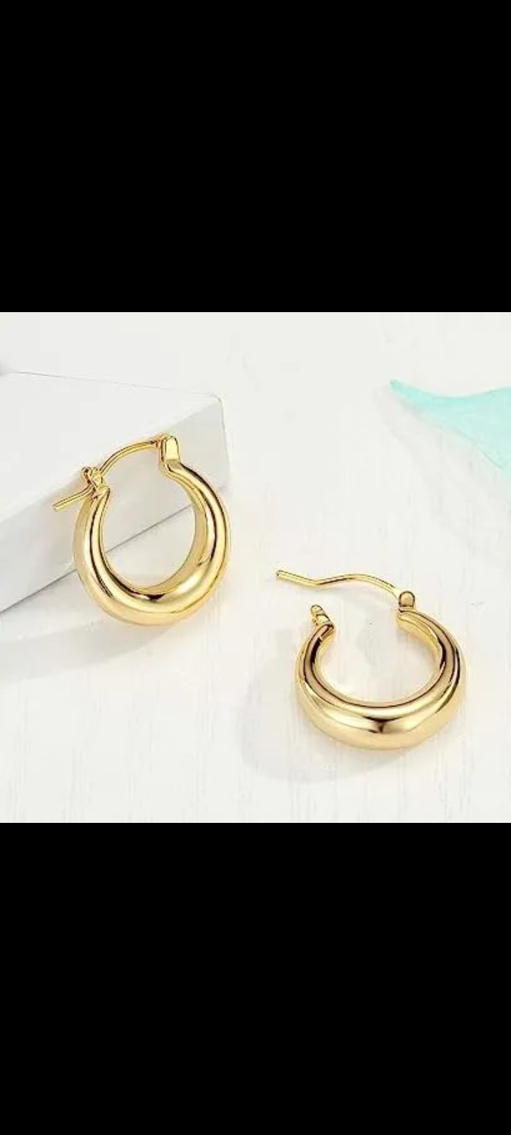 Trendy Golden Sterling Steel Hoop Earrings For Women and Girls, Round Hoop Earrings Gift For Her