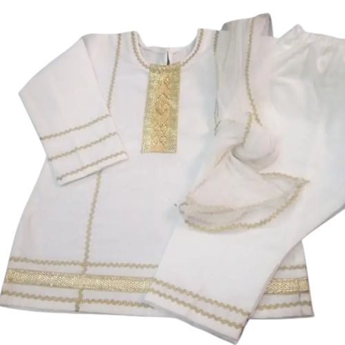 customize beautifull white dress with gota lace(customize dress) for girls.