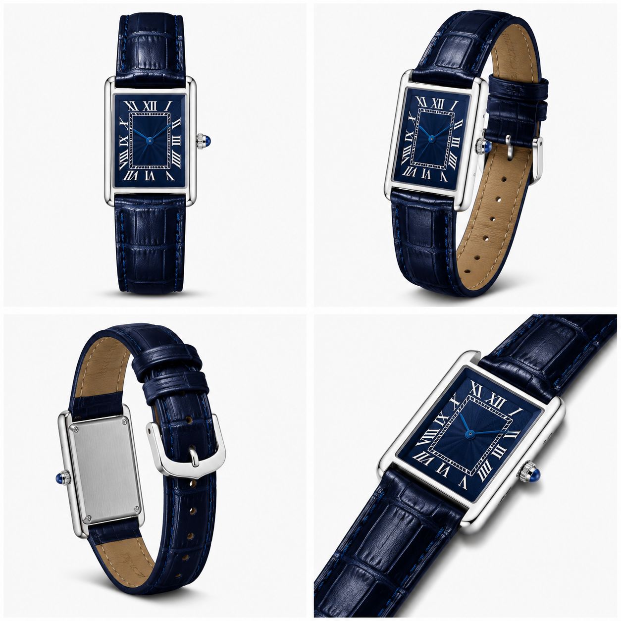 Elegant Vintage Rectangular Quartz Wrist Watch for Men