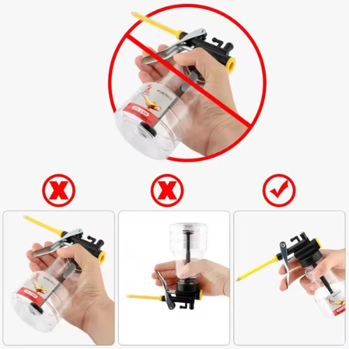 Oiler Lubricator Machine Oil Pump 200ml Transparent Plastic Bottle Pot Refueling Pot Injector Tool Grease Gun with 150mm Mouth
