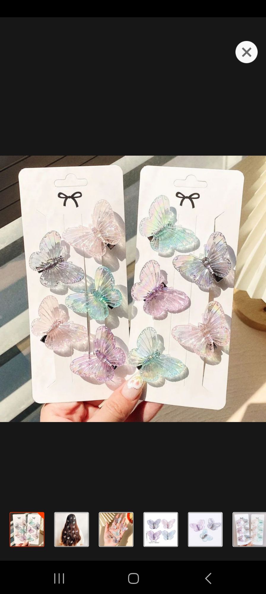 5 pcs Girls transparent Butterfly hair pins/ women fashion hair pins Daraz.pk