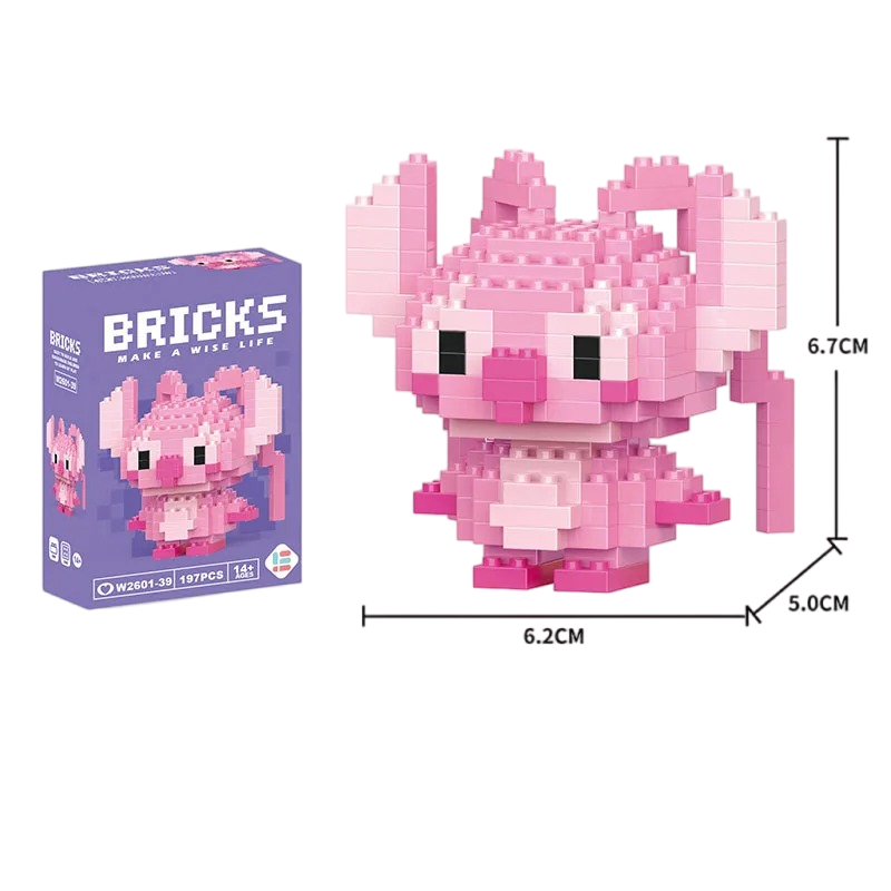 Cartoon Character Building Blocks Set - LiLo Stitch Winnie the Pooh Alien Tigger Toy Creative  Model Kit