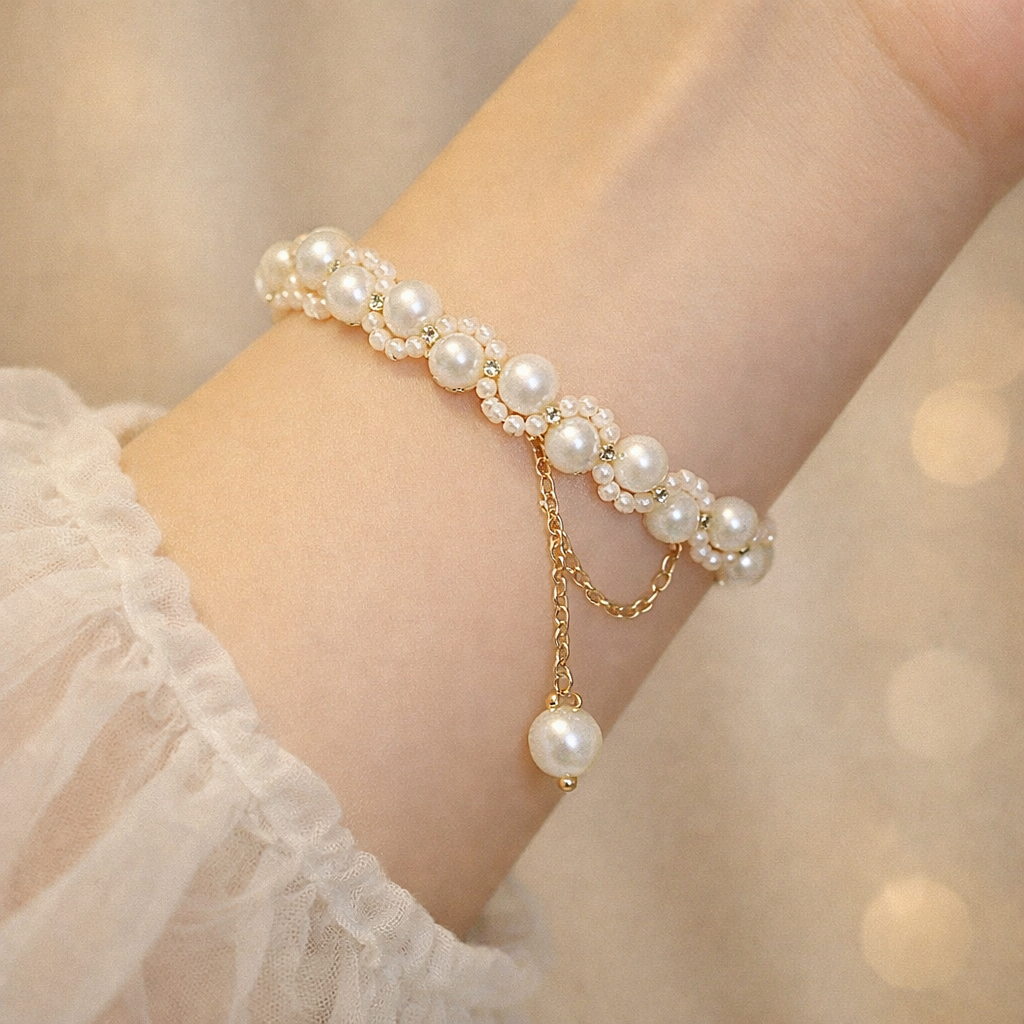 White Pearl Beads Beautiful Bracelet For Women's Girls Most trendy Bracelet
