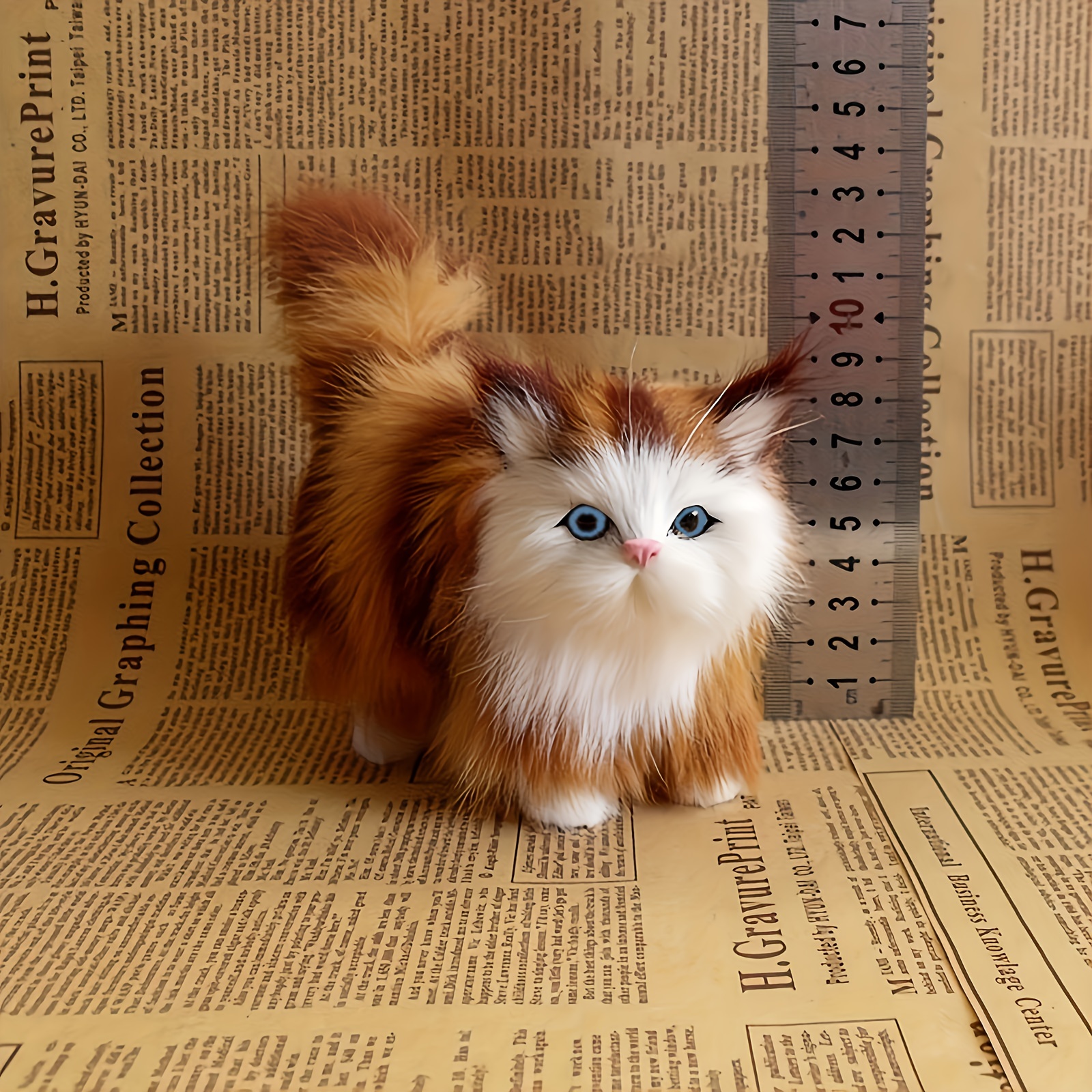 Soft Simulation Cat Plush Toys Stuffed Kitten Model Fake Cats Realist Animals for Birthday Valentine's Day 