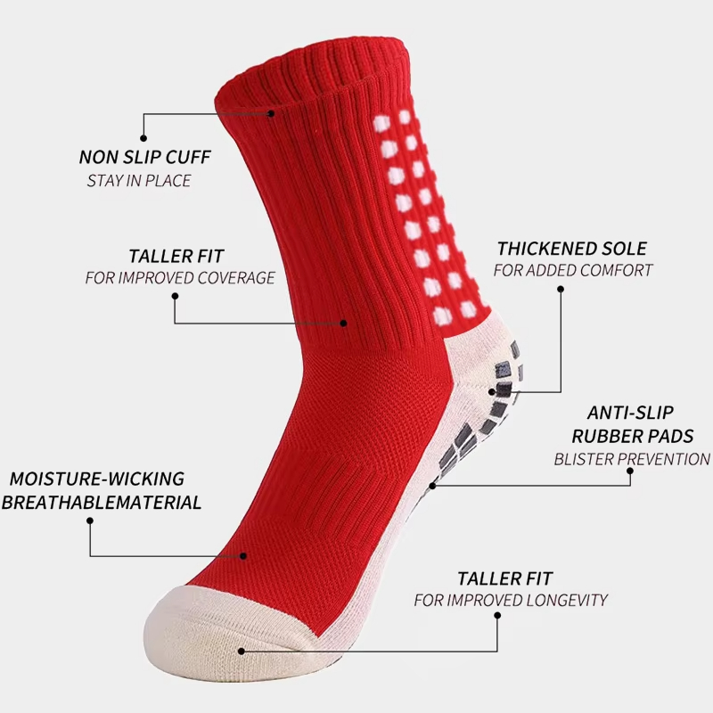 Anti-slip Football Socks Non-slip Soccer Basketball Tennis Outdoor Sport Socks Grip Cycling Riding Men Socks