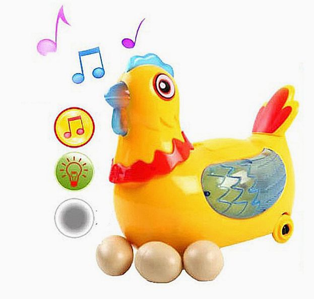 Yellow Hen lay eggs Electric Toy for Baby Kid Gift,Fun Walking Music and Singing Toy Chicken for 3-12...
