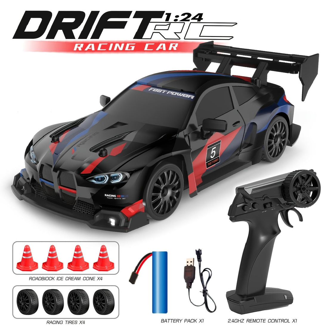 HGT RS Drift RC Car (1:24)• 07 M Series Kuro Sakai•