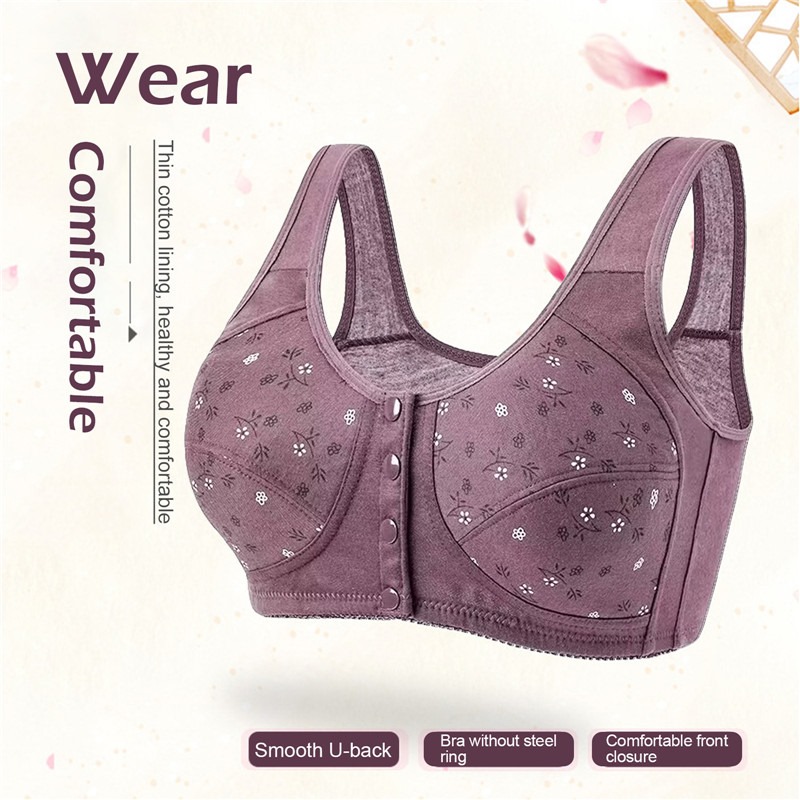 Women's Cotton 3 Button Maternity Nursing Bra