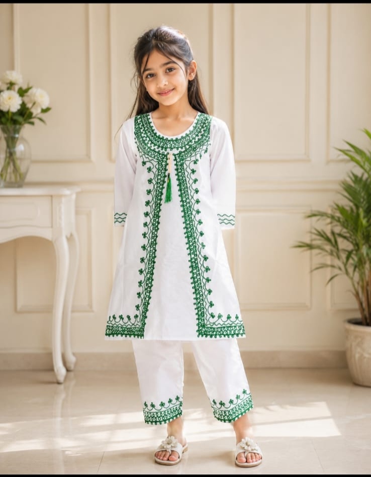 Girls Lawn Embroidery 2 Piece Suit