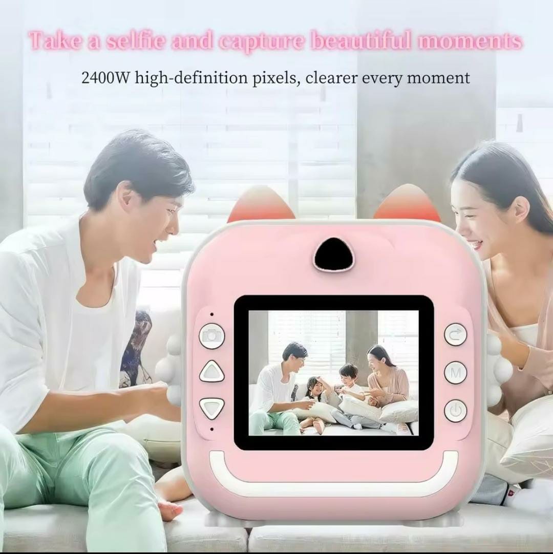 Cat Camera Printer, Children Instant Print Camera, Kids Photography Digital Photo