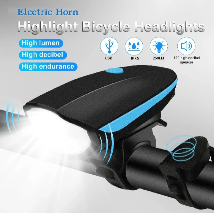 Bicycle Front Light With Loud Horn Rechargeable Flashlight Mountain Bike Headlight for Night Outdoor Cycling Accessories led cycle light and HornDAWINSIE Headlamp, Super Bright Head Torch, 5 LEDs, 3 Modes, USB Headlamp, Rechargeable, Waterproof, Perfect