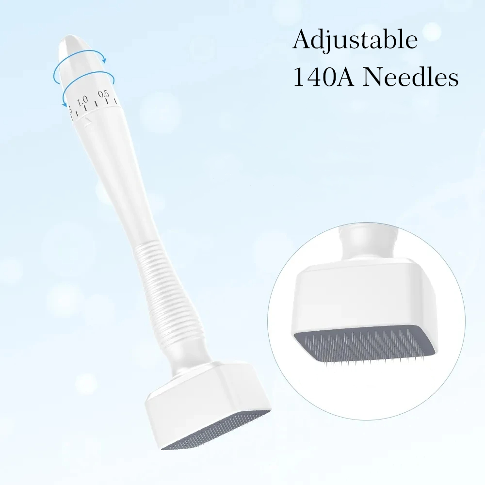 1Pcs Derma Stamp 140Pins Adjustable Microneedling Derma Stamp For Face Beard Skin Care Tools Needle length 0.25mm