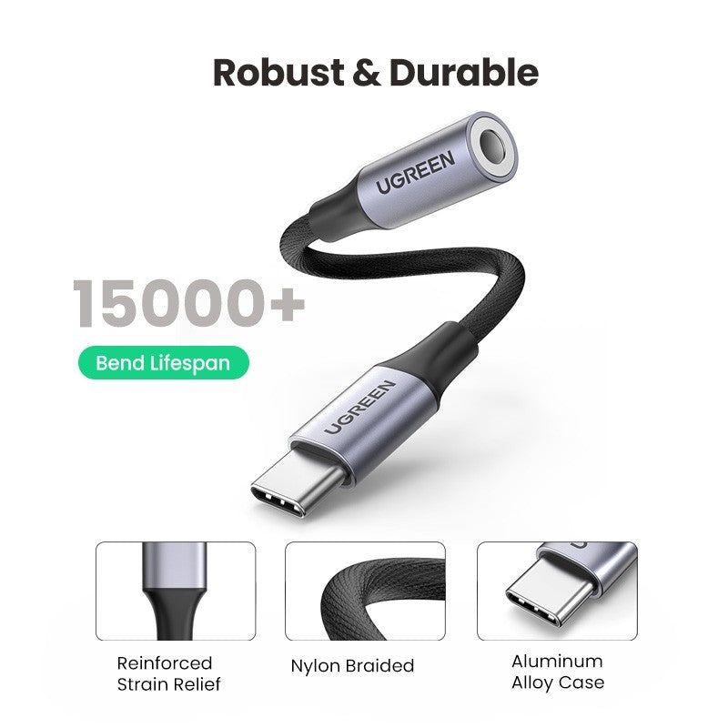 UGREEN USB C to 3.5mm Headphone Adapter, Type C Dongle Audio Jack Converter with DAC Chip Compatible for Galaxy Note20 Ultra/Note20/S20/Note10/S10, Pixel 4 3 2 XL, , OnePlus and More