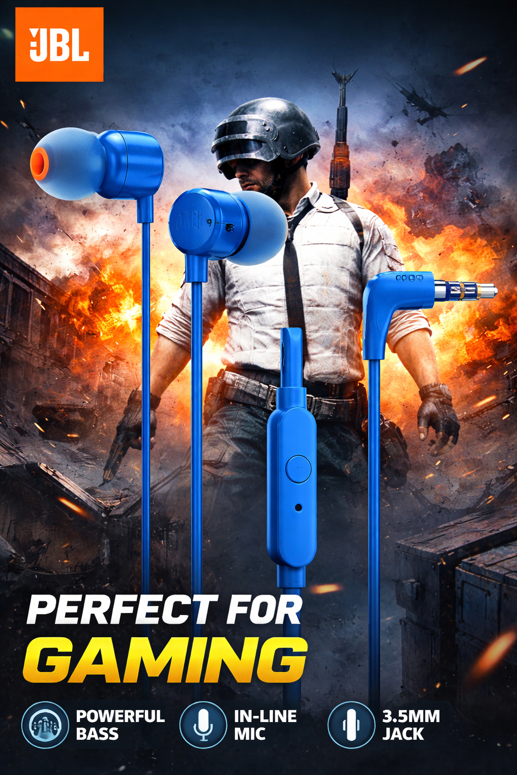 🎧 JBL Tune 110 – In-Ear Wired Headphones with Mic (3.5 mm)