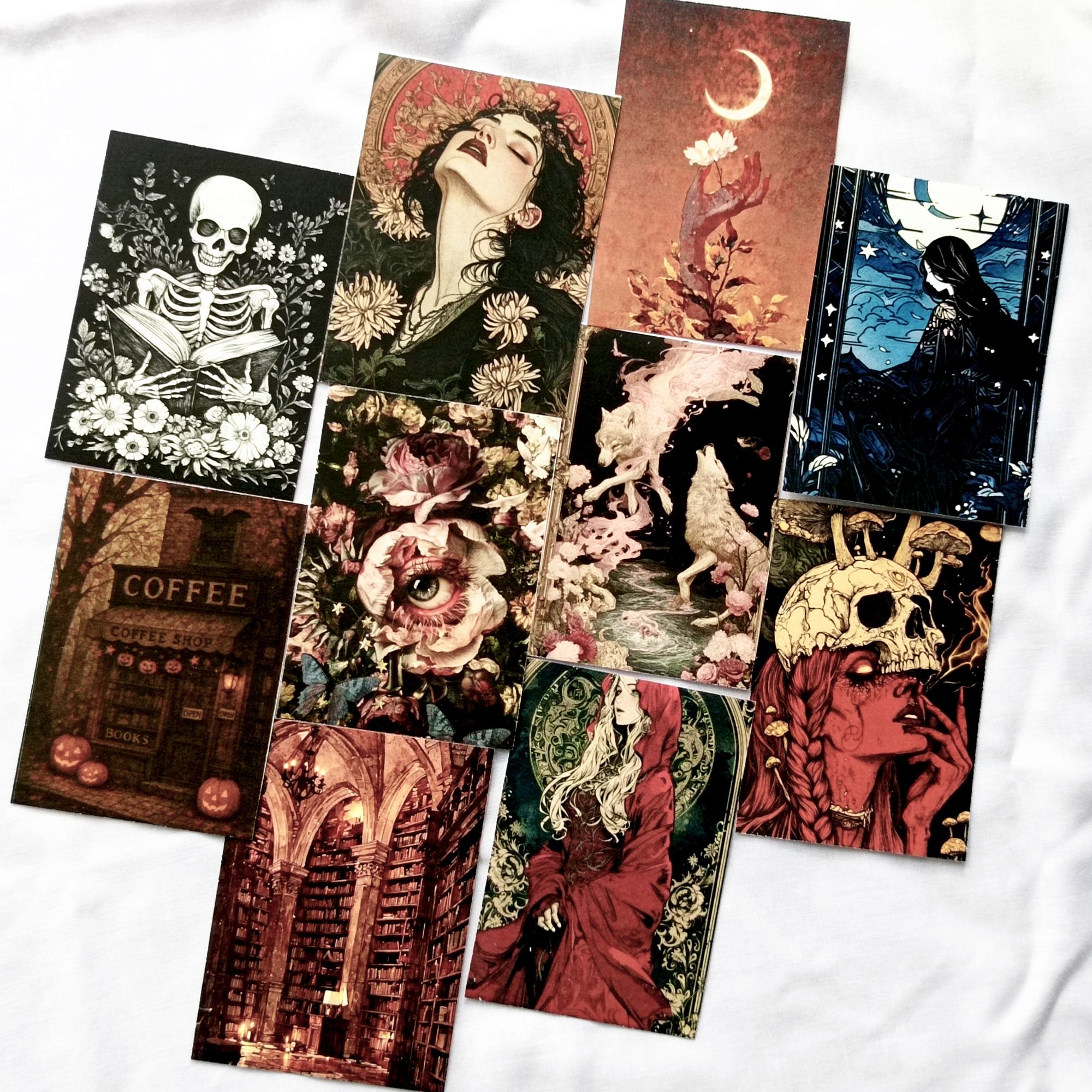 Vintage Gothic Aesthetic Sticker Pack – 18/27/36/45 Matte Sheets | 10×7 cm | For Journaling, Scrapbooking & Planner Decor
